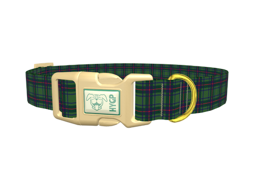 Dark Blue Tartan Dog Collar