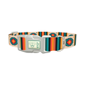 Tribal Geometric Stripes Dog Collar - plastic silver