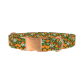 Bright Meadow Flowers Dog Collar - metal rose gold