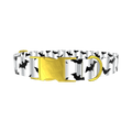 Striped Bat Halloween Dog Collar - metal gold