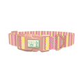 Geometric Checkered Dog Collar - plastic rose gold