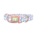 Pastel Mermaid Scale Dog Collar - plastic rose gold