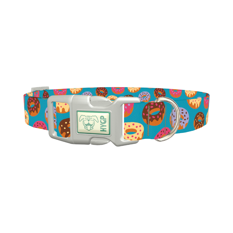 Donut Pattern Dog Collar - plastic silver
