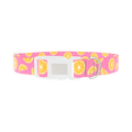 Pink Citrus Burst Dog Collar - plastic silver