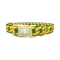 Gold Chain Green Background Dog Collar - plastic gold
