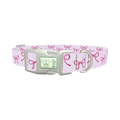 Pink Bow Design Dog Collar - plastic silver
