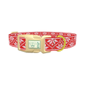 Christmas Knitted Star Dog Collar - plastic gold