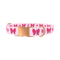 Ribbon Heart Dog Collar - metal rose gold