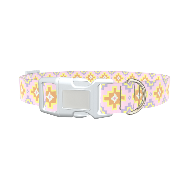 Pastel Geometric Dog Collar - plastic rose gold