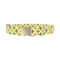 Mardi Gras Fleur-de-lis Dog Collar - metal silver