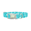 Tropical Monstera Dog Collar - plastic silver
