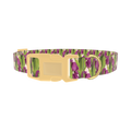 Purple Tulip Pattern Dog Collar - plastic gold