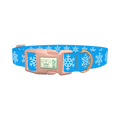 Blue Snowflake Pattern Dog Collar - plastic rose gold