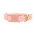 Pink Banana Pattern Dog Collar - plastic rose gold