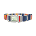 Colorful Striped Dog Collar - plastic silver