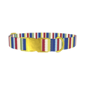 Scallop Stripe Dog Collar - metal gold