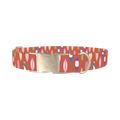 Surfboard Pattern Dog Collar - metal silver