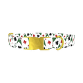 Playing Card Pattern Dog Collar - metal gold