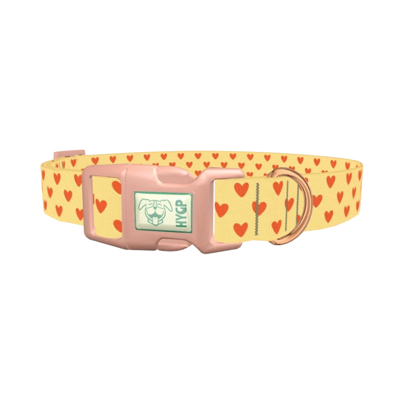 Clay Heart Dog Collar - plastic rose gold