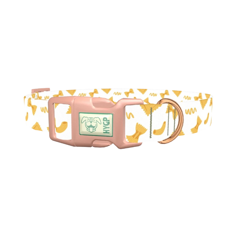 Pasta Pattern Dog Collar - plastic rose gold