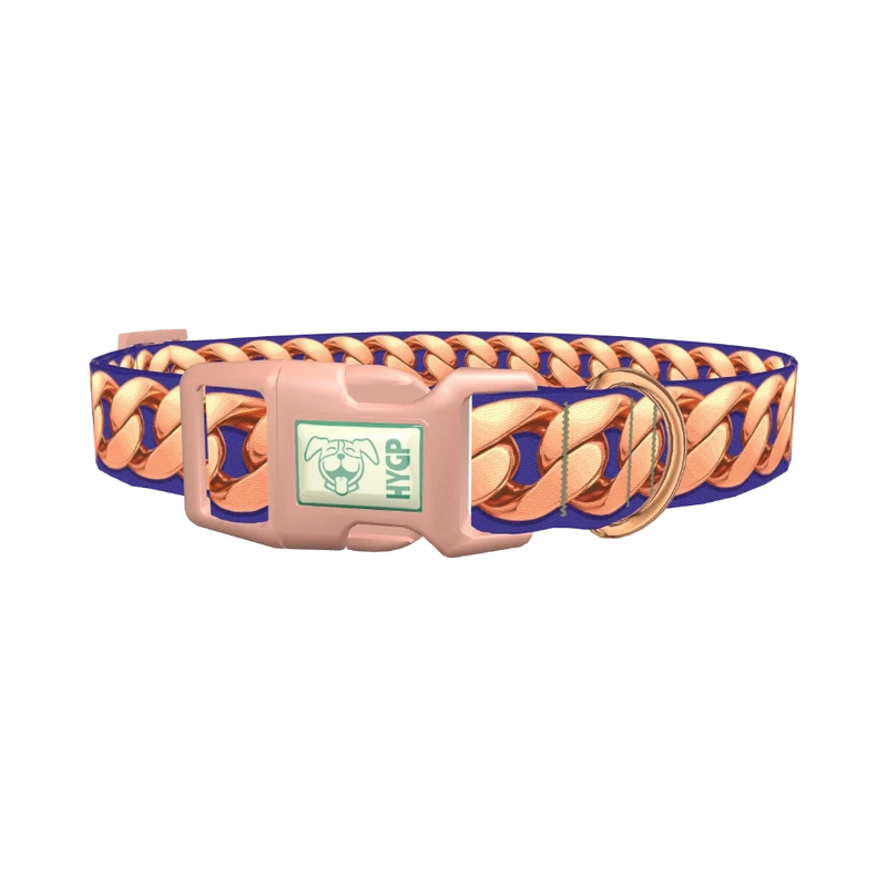 Chain Link Dog Collar - plastic rose gold