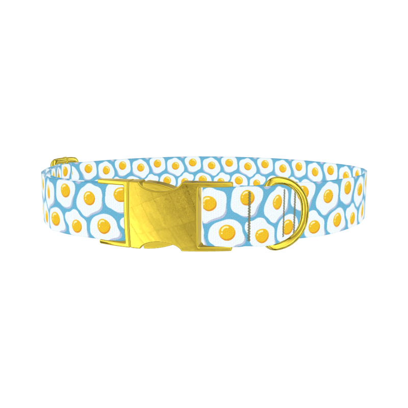 Egg Pattern Dog Collar - metal gold