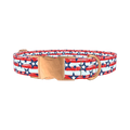 Patriotic Stripes Stars Dog Collar - metal rose gold