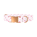 Pink Bunny Floral Dog Collar - metal rose gold