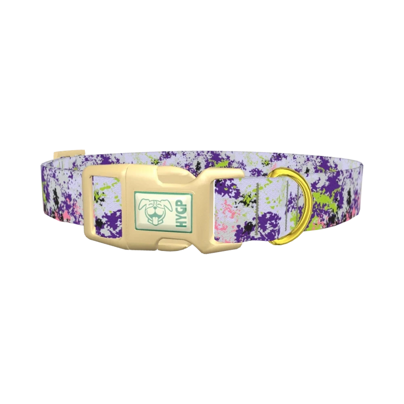 Abstract Splatter Dog Collar - plastic gold