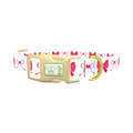Pink Heart Bow Dog Collar - plastic gold
