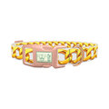 Chain Link Pattern Dog Collar - plastic rose gold
