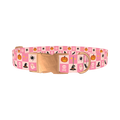 Halloween Tiles Dog Collar - metal rose gold
