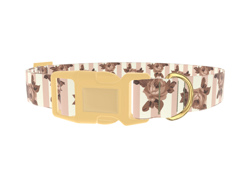 Floral Stripe Dog Collar