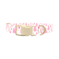 Pink Festive Trees Dog Collar - plastic rose gold