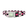 Valentine Heart Stripe Dog Collar - plastic silver