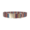 Tribal Stripe Dog Collar - metal silver