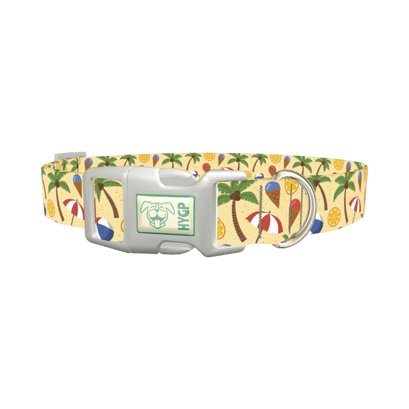 Beach Summer Dog Collar - plastic silver