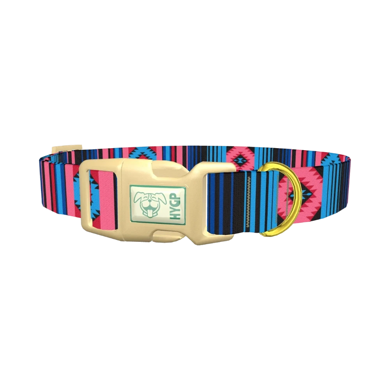 Geometric Star Stripe Dog Collar - plastic gold