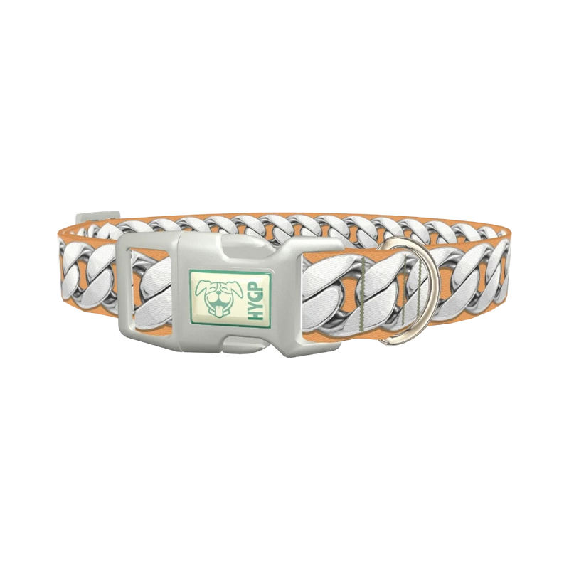 Silver Chain Link Dog Collar - plastic silver