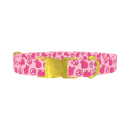 Pink Peace Sign Dog Collar - metal gold
