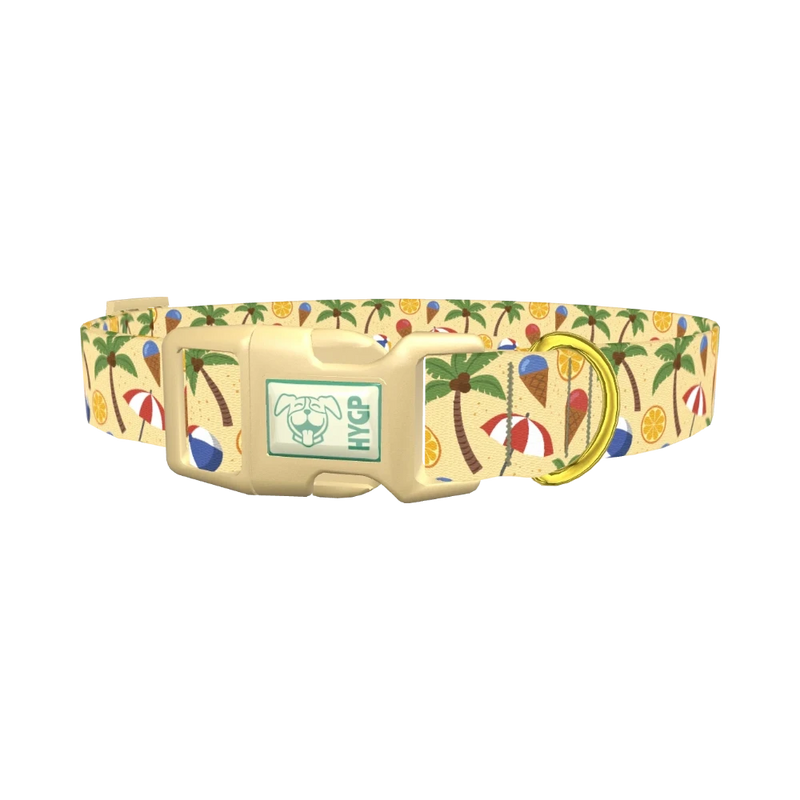 Beach Summer Dog Collar - plastic gold