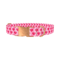 Pink Heart Pattern Dog Collar - metal rose gold