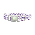 Purple Bow Dog Collar - plastic silver