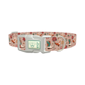 Christmas Poinsettia Dog Collar - plastic silver