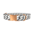 Silver Chain Link Dog Collar - metal rose gold