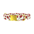Festive Poinsettia Dog Collar - metal gold