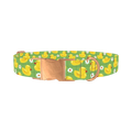 Yellow Duck Pattern Dog Collar - metal rose gold