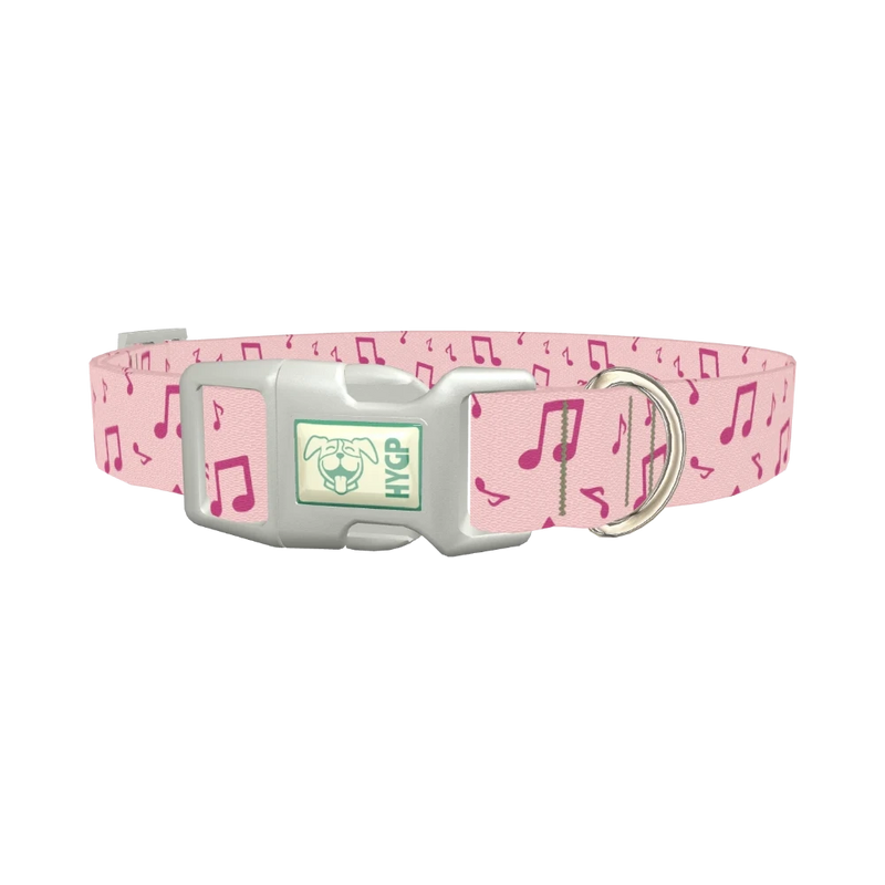 Musical Note Dog Collar - plastic silver