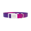 Pink Purple Gradient Dog Collar - plastic silver