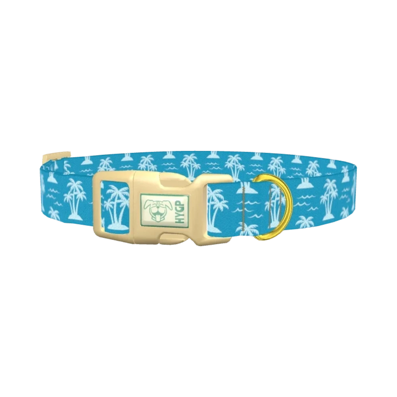 Tropical Island Dog Collar - plastic gold